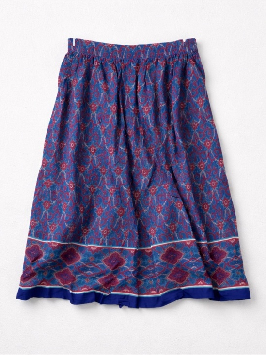 Vintage Dresses & Skirts - Vintage 80s 90s Landers and Co. Floral Midi Skirt Maximalist Size 16 Patriotic